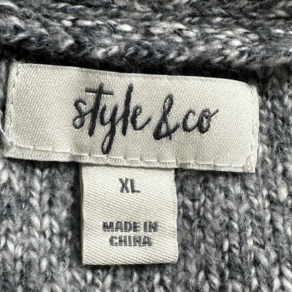 Style & Co Womens Open Front Cardigan Sweater XL Cotton Blend Academia Preppy - Picture 3 of 9